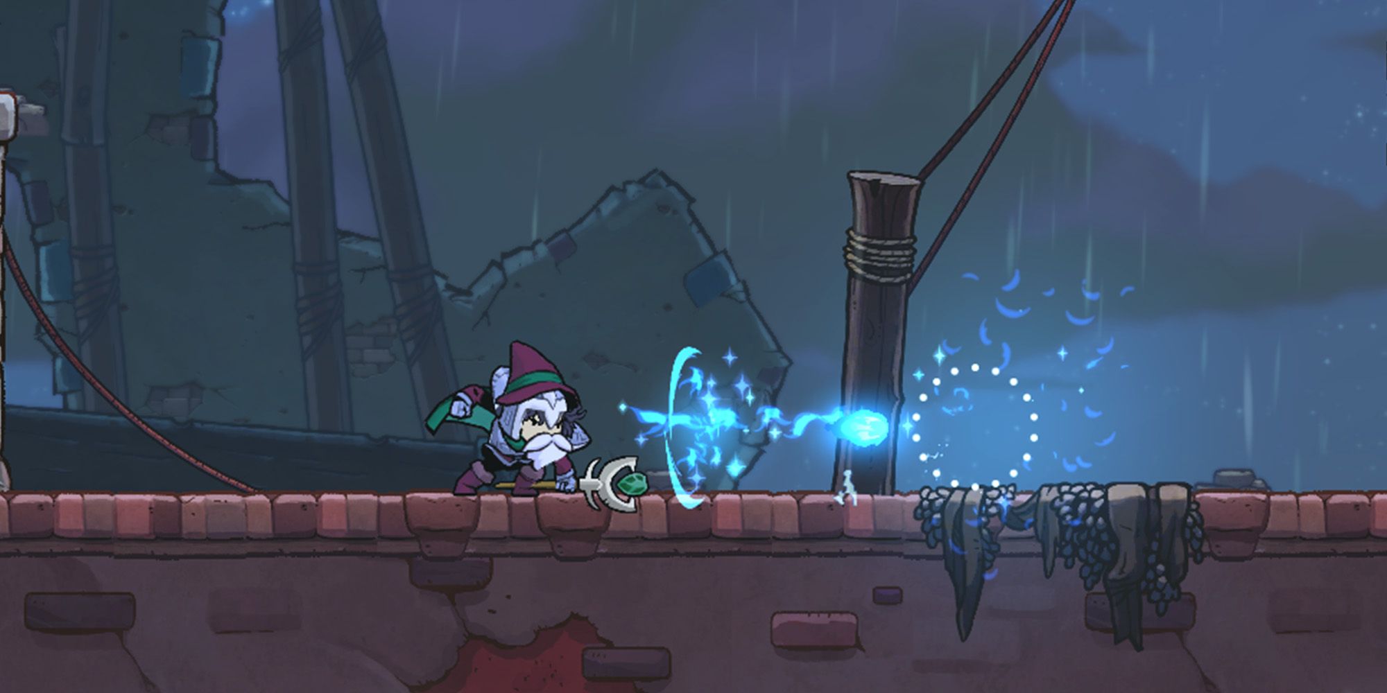 Rogue Legacy 2 screenshot of Mage casting a fireball