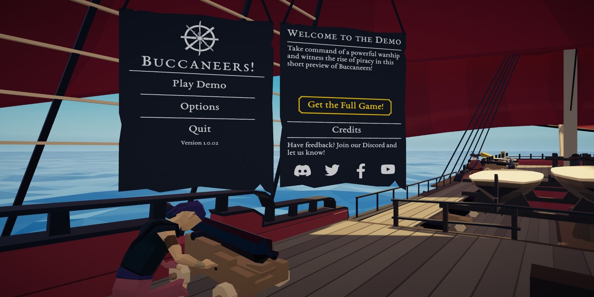 Main Menu Screen in Buccaneers! The New Age Of Piracy