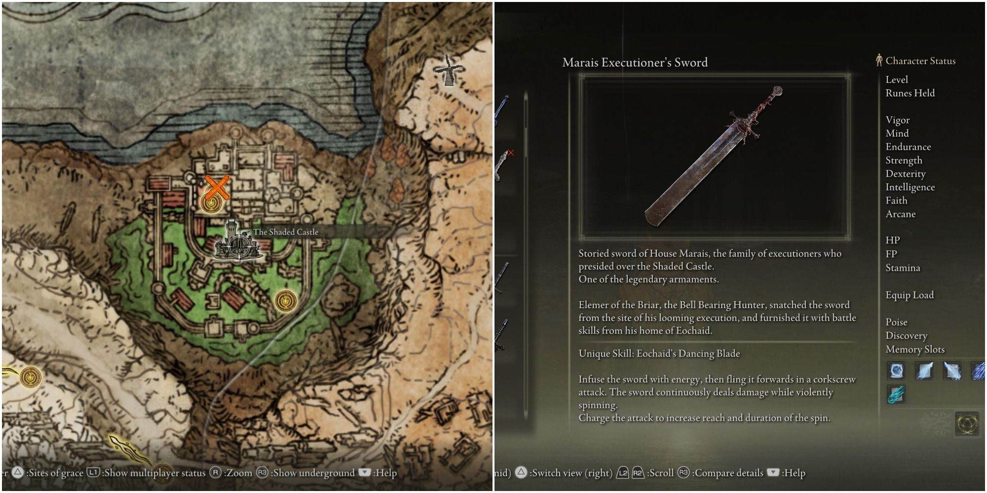 Elden Ring collage - Marais Executioner's Sword Location