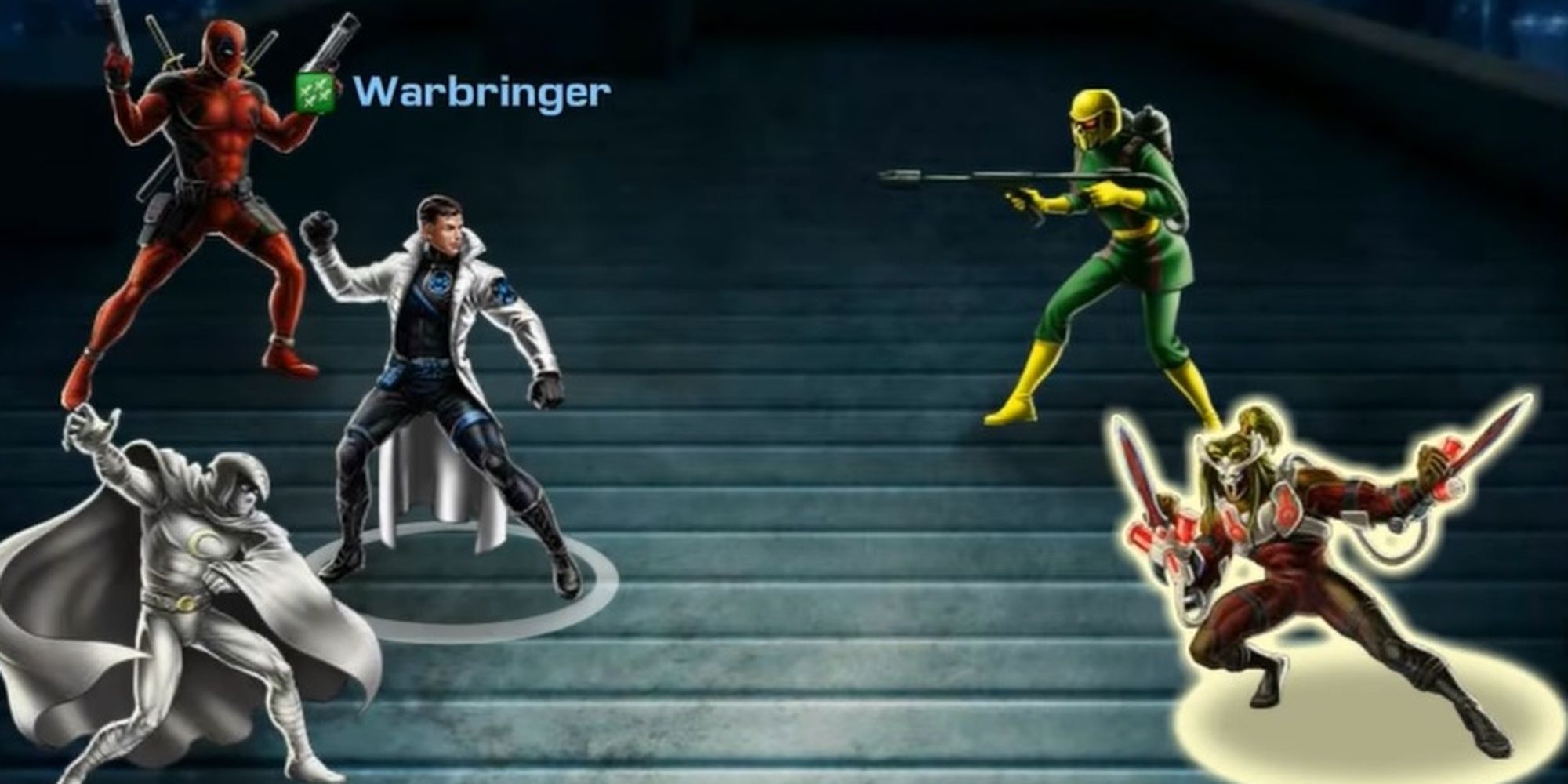 Moon Knight, Agent Fisher and Deadpool in Marvel Avengers Alliance