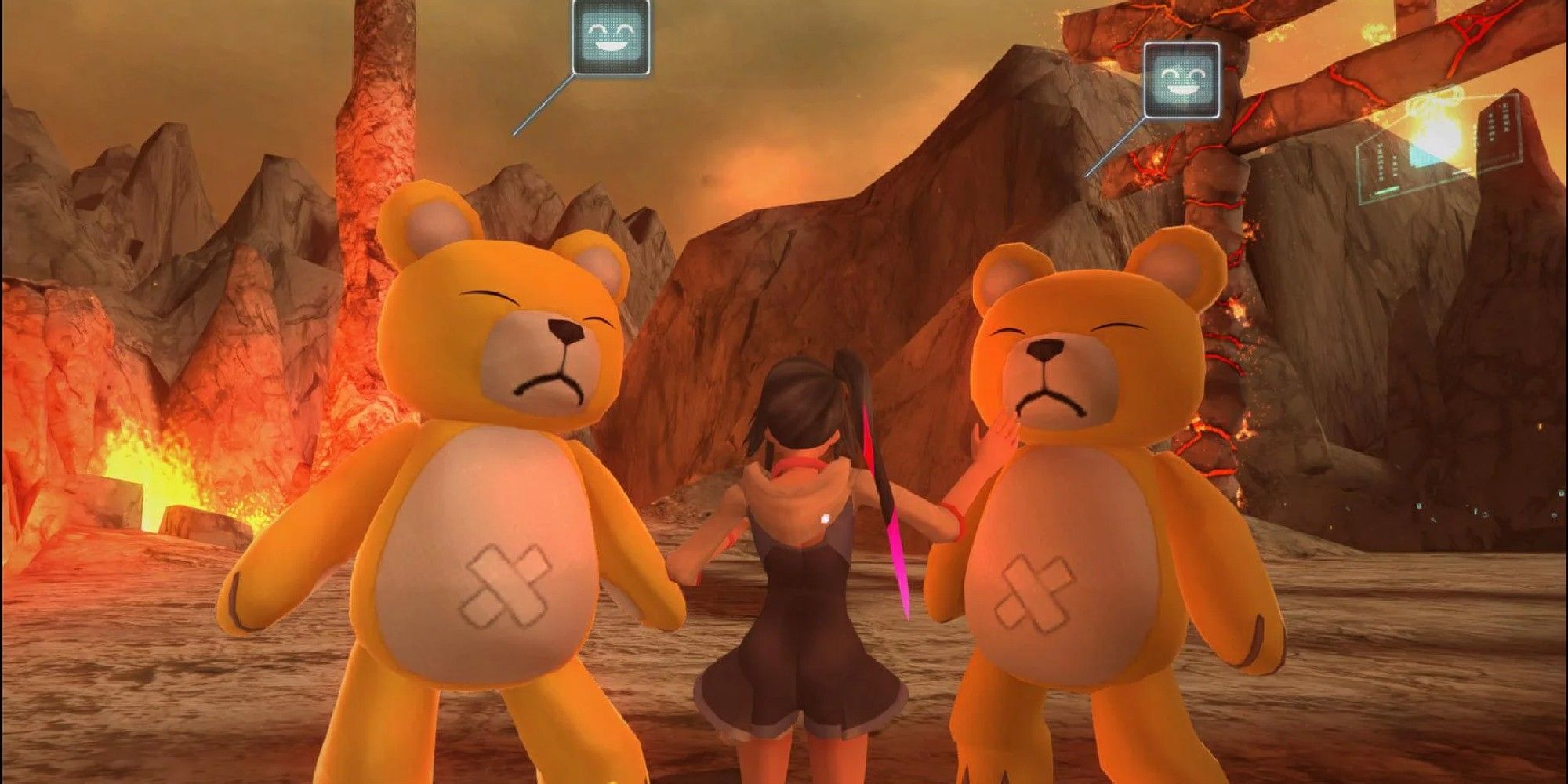 Digimon World: Next Order: Two Monzaemon Stare Down The Player