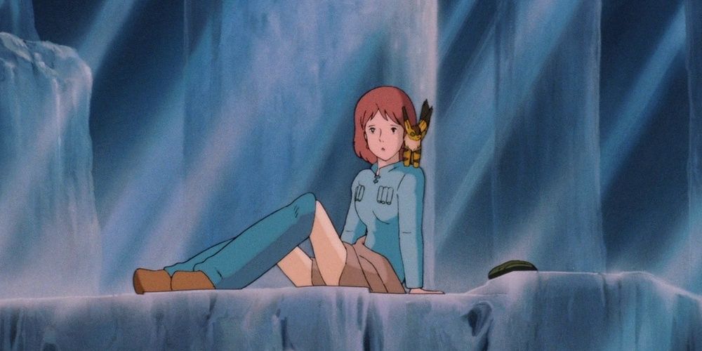 A screenshot of Nausicaa with Teo on her shoulder.