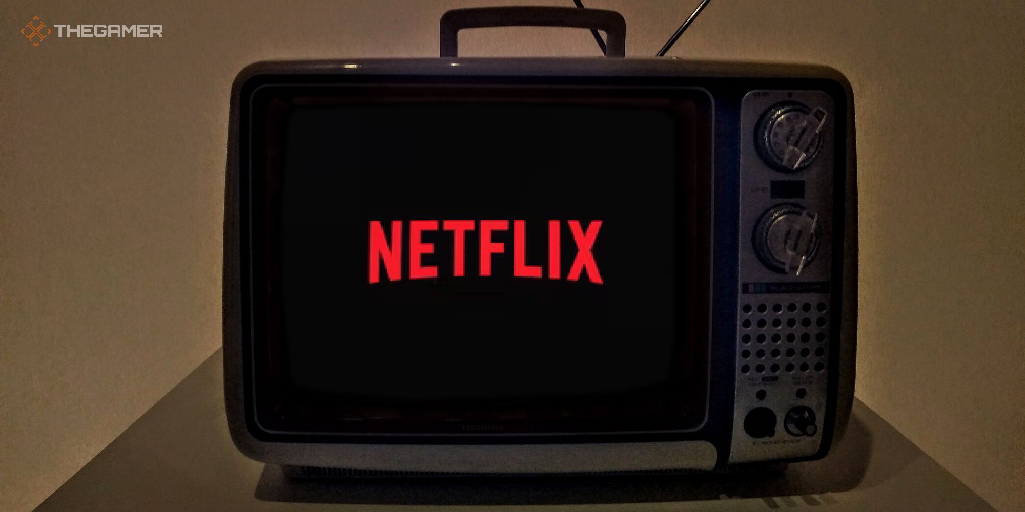Netflix logo in an old crt television