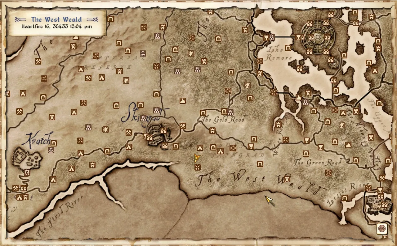 Oblivion West Wead map