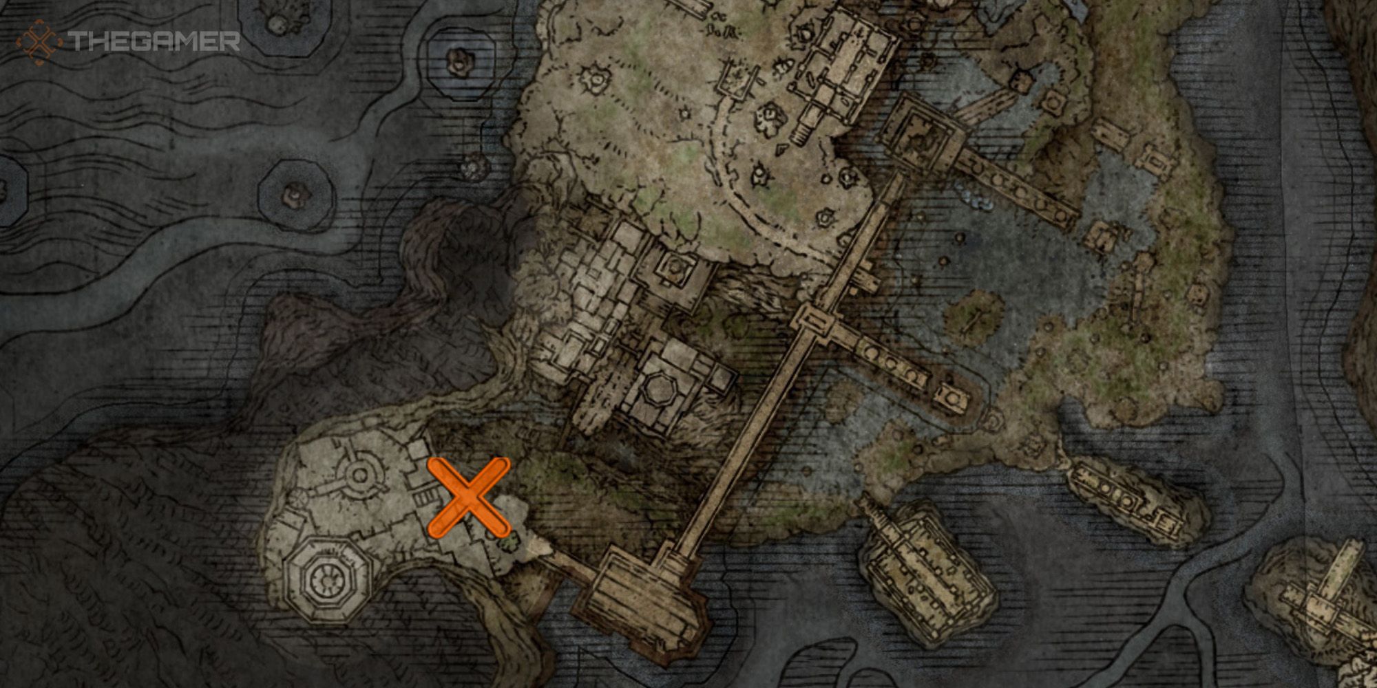 Map showing the location of the Oracle Bubbles Sorcery in Elden Ring