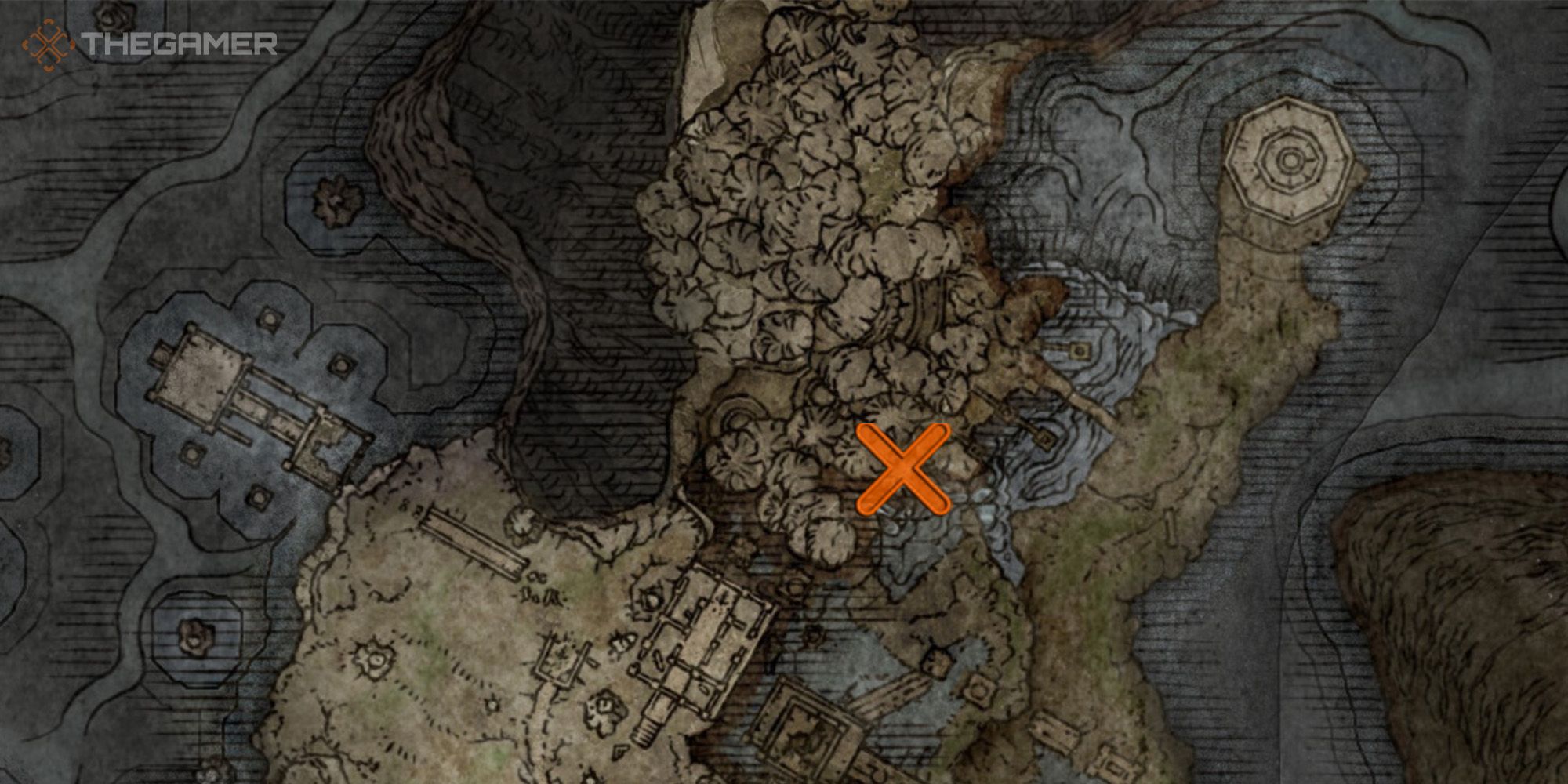 Map showing the location of the Order Healing Incantation in Elden Ring