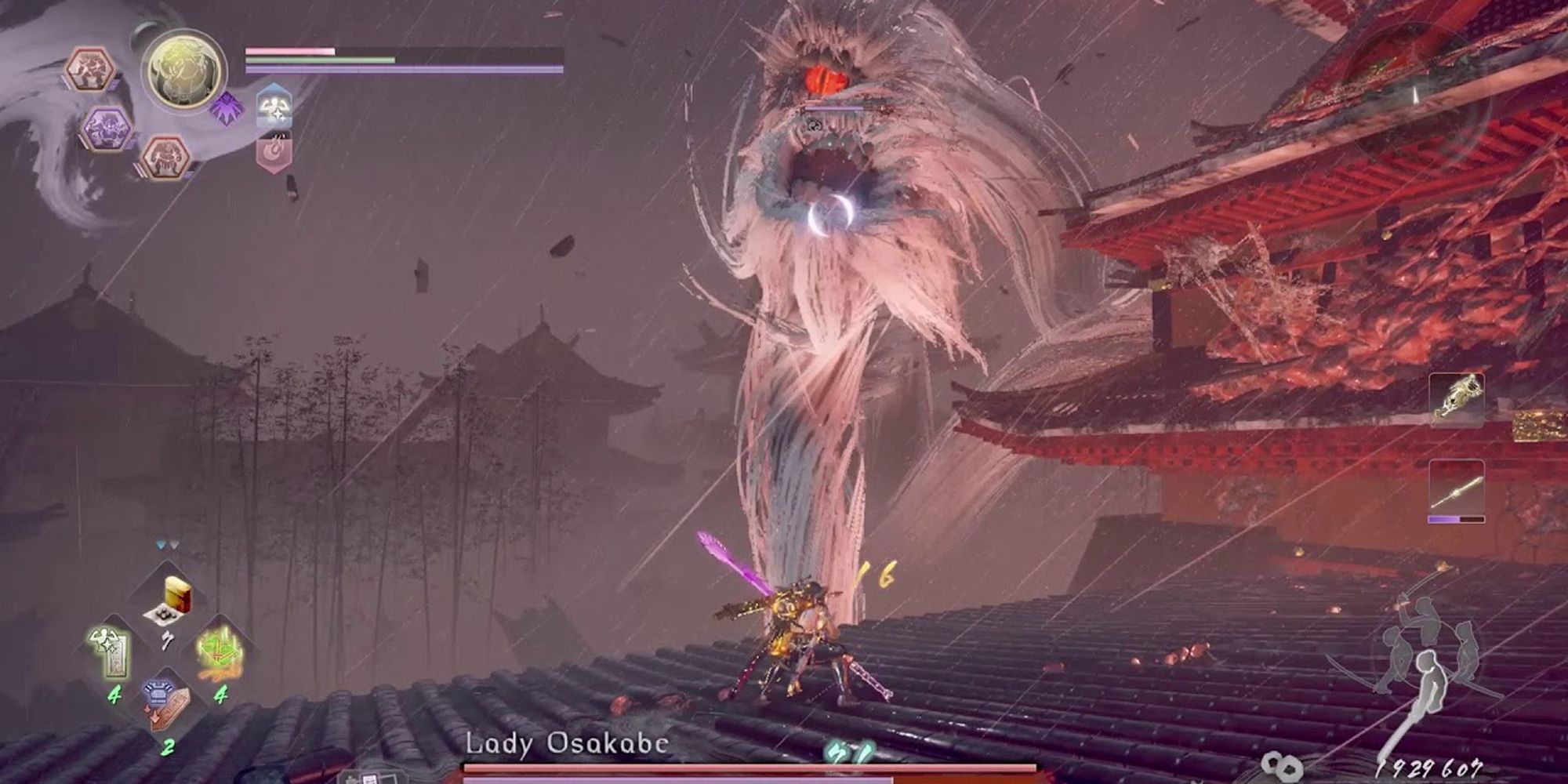 Fighting Lady Osakabe On The Rooftop