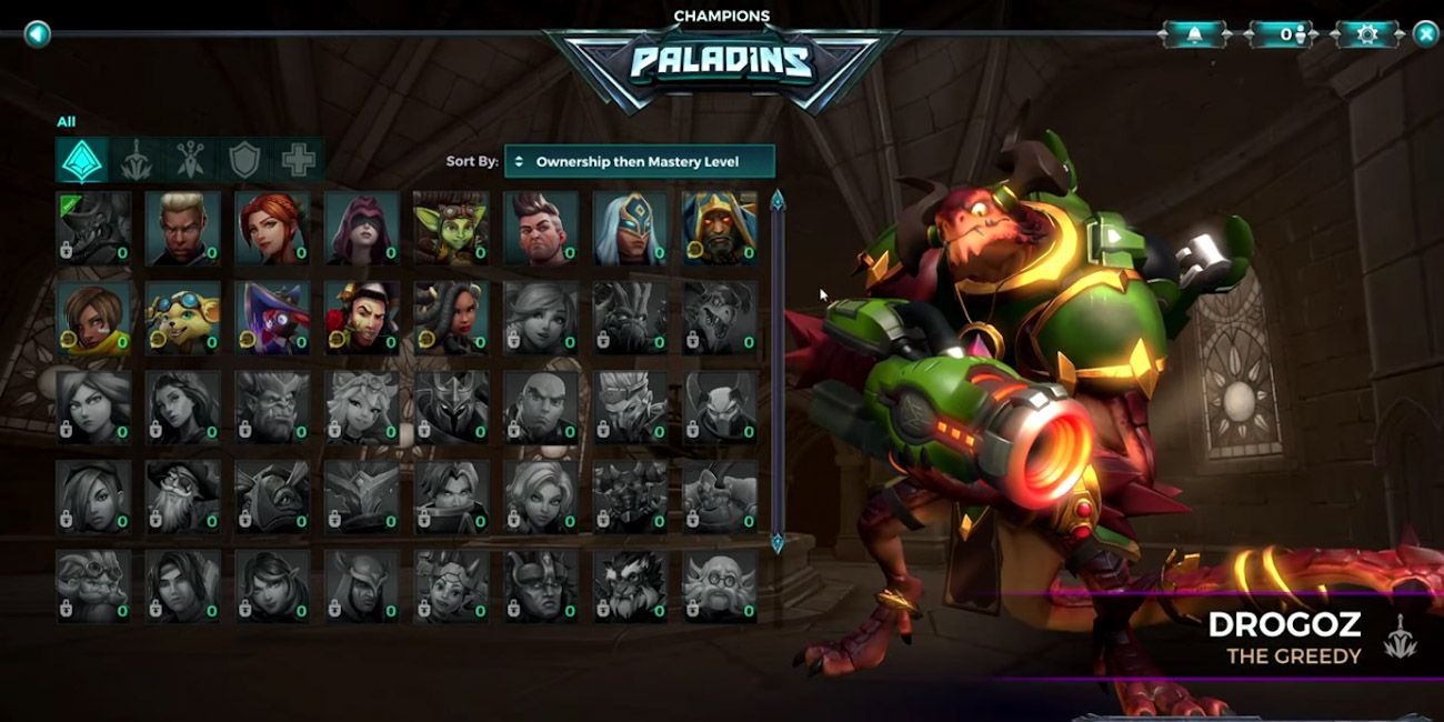 Paladins Character Overview Screen