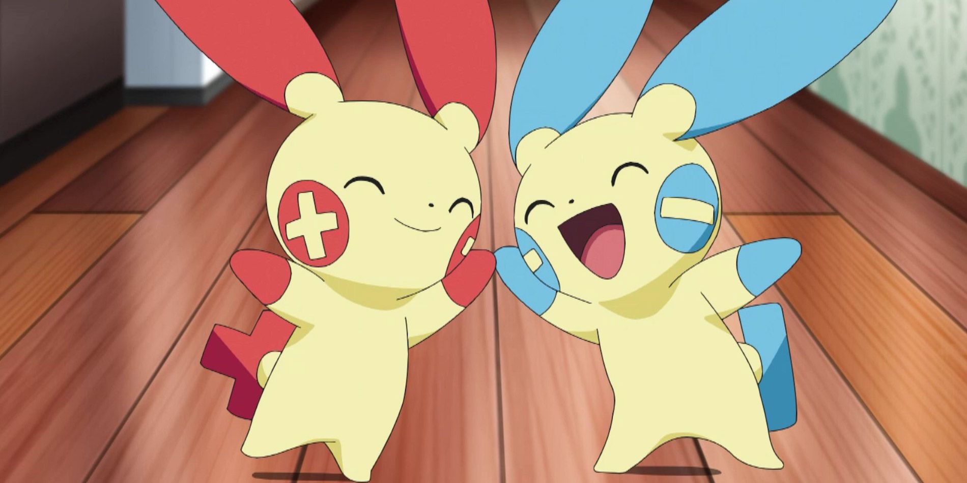 Plusle and Minun Pokemon anime screenshot