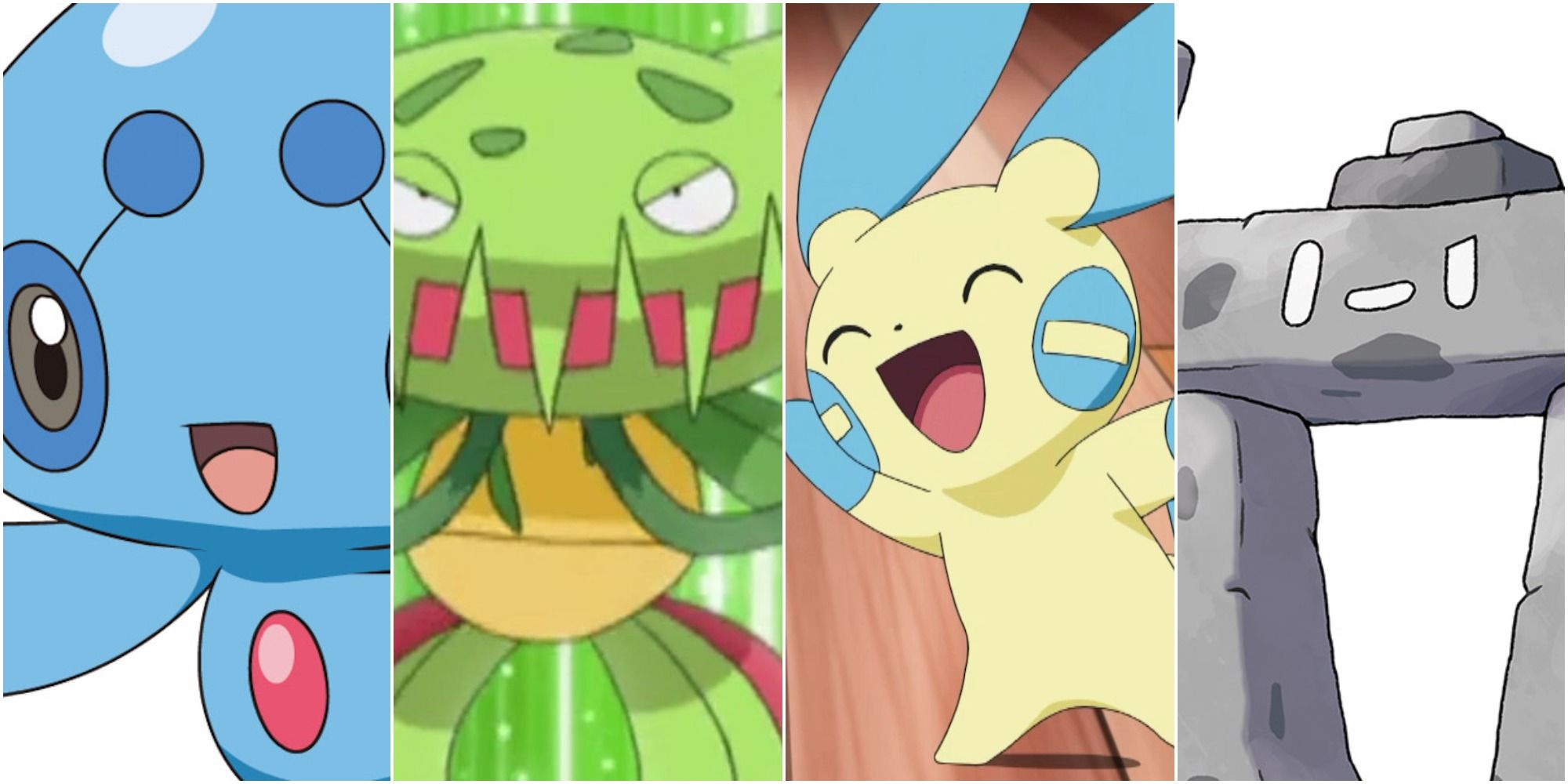 Pokemon Regional Variants Feature with Phione, Carnivine, Minun, and Stonjourner
