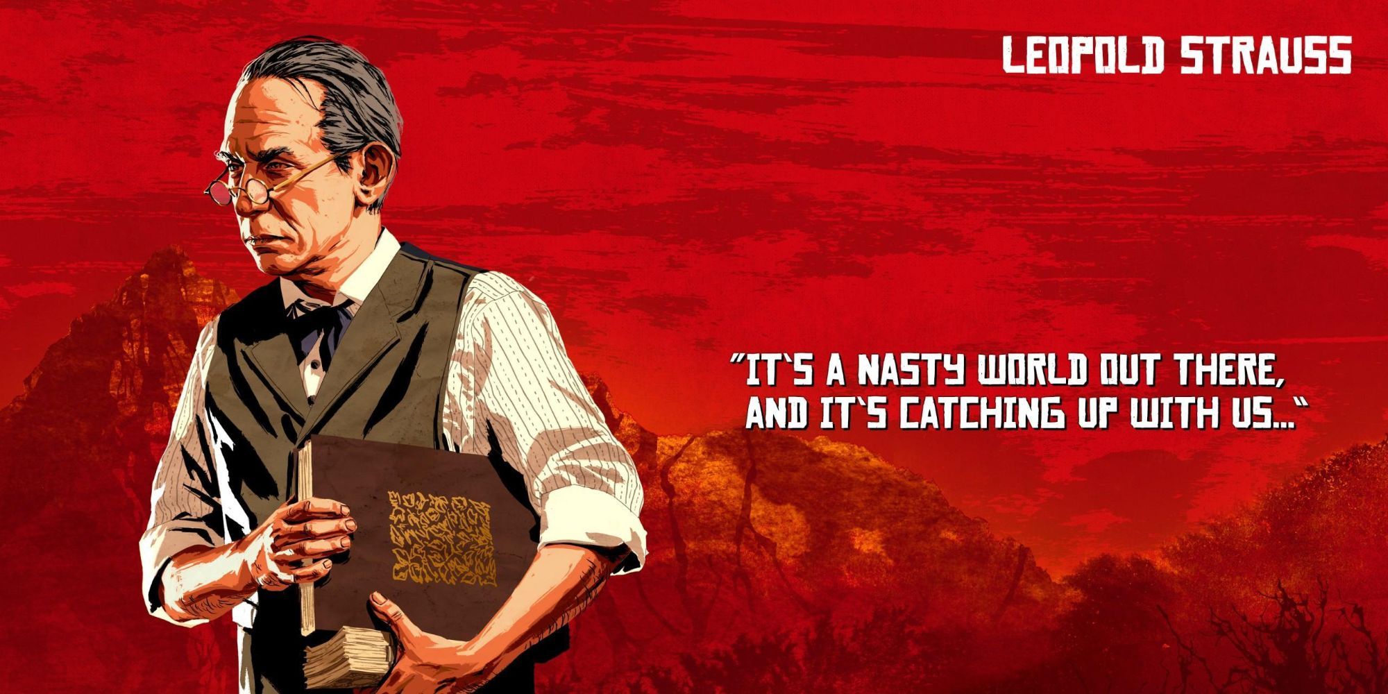 RDR2 art of Strauss with quote