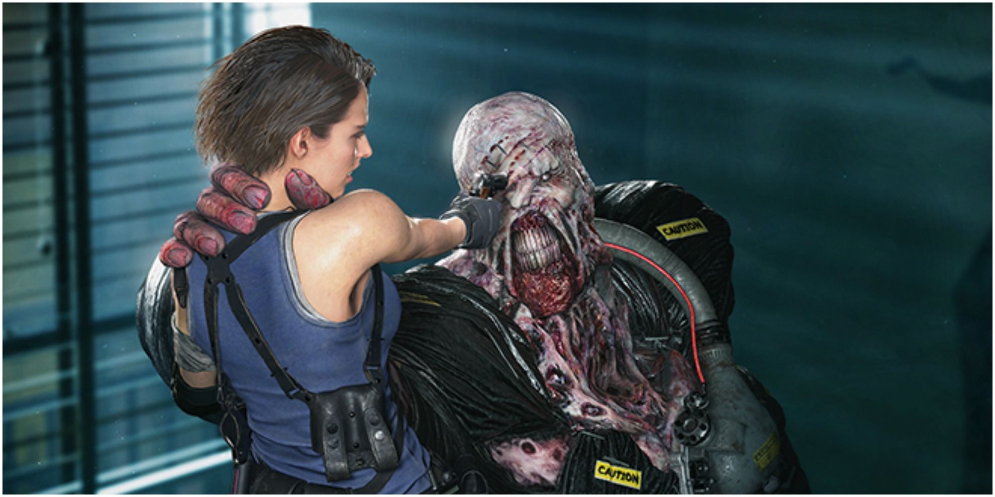 Resident Evil 3 Remake - Jill in the grasp of Nemesis