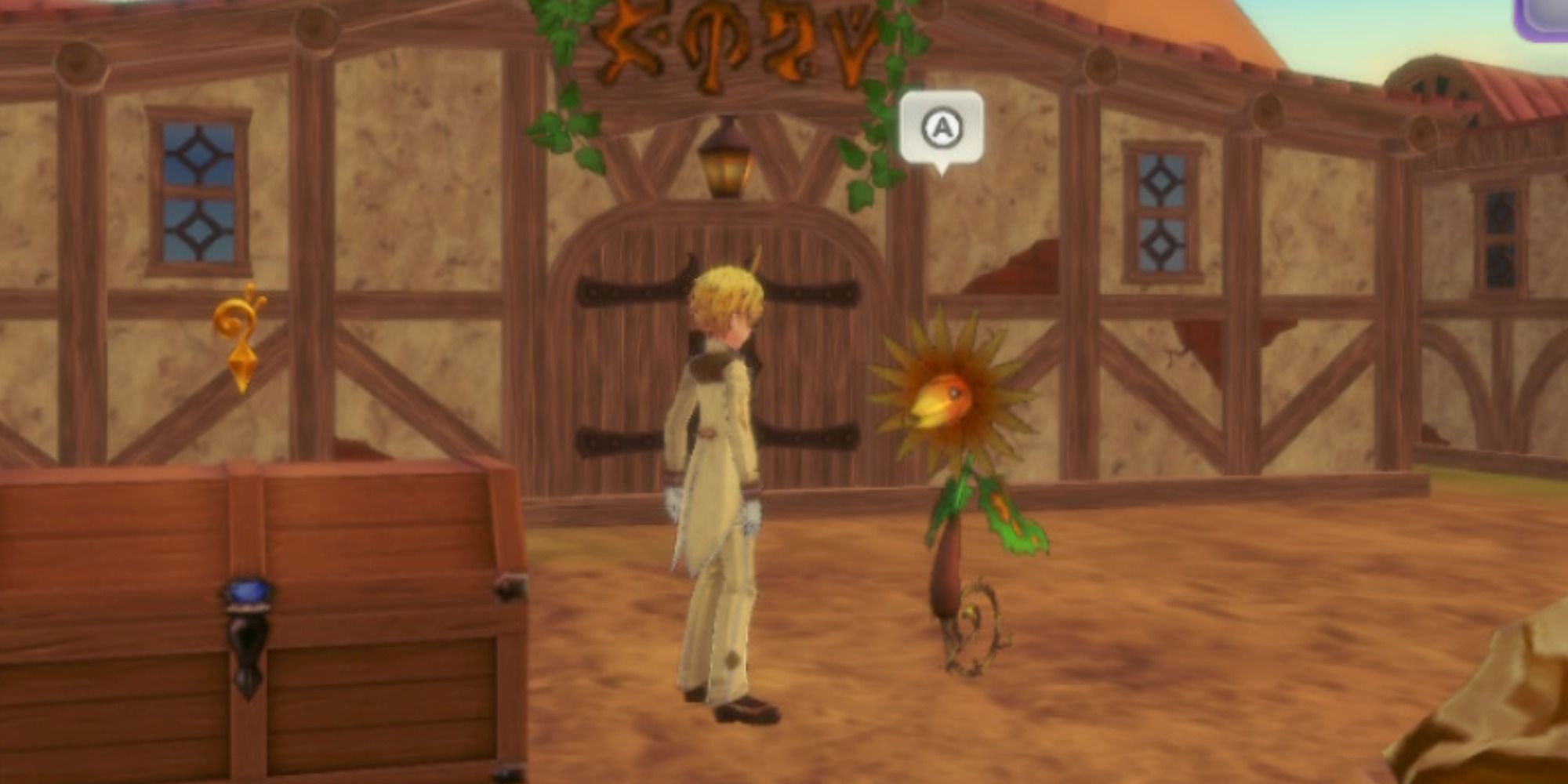 Rune Factory 5 Flower Lion on a farm dragon