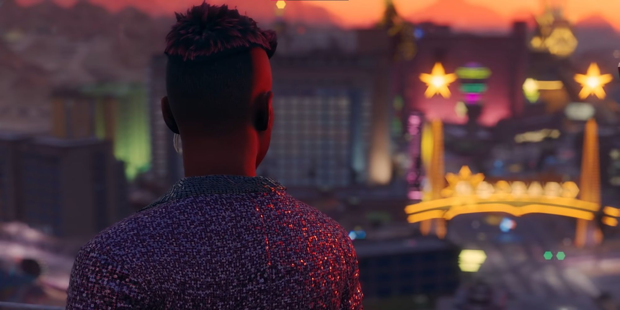 Saints Row Character Looking Over City