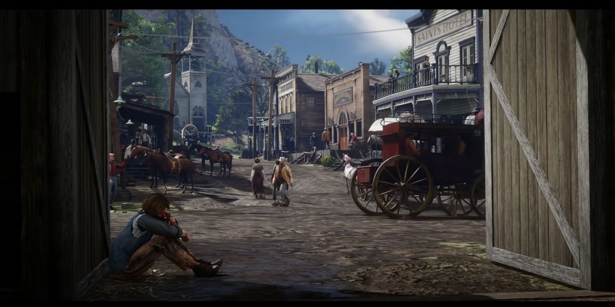 Screen shot of Valentine in Red Dead 2 launch TRailer