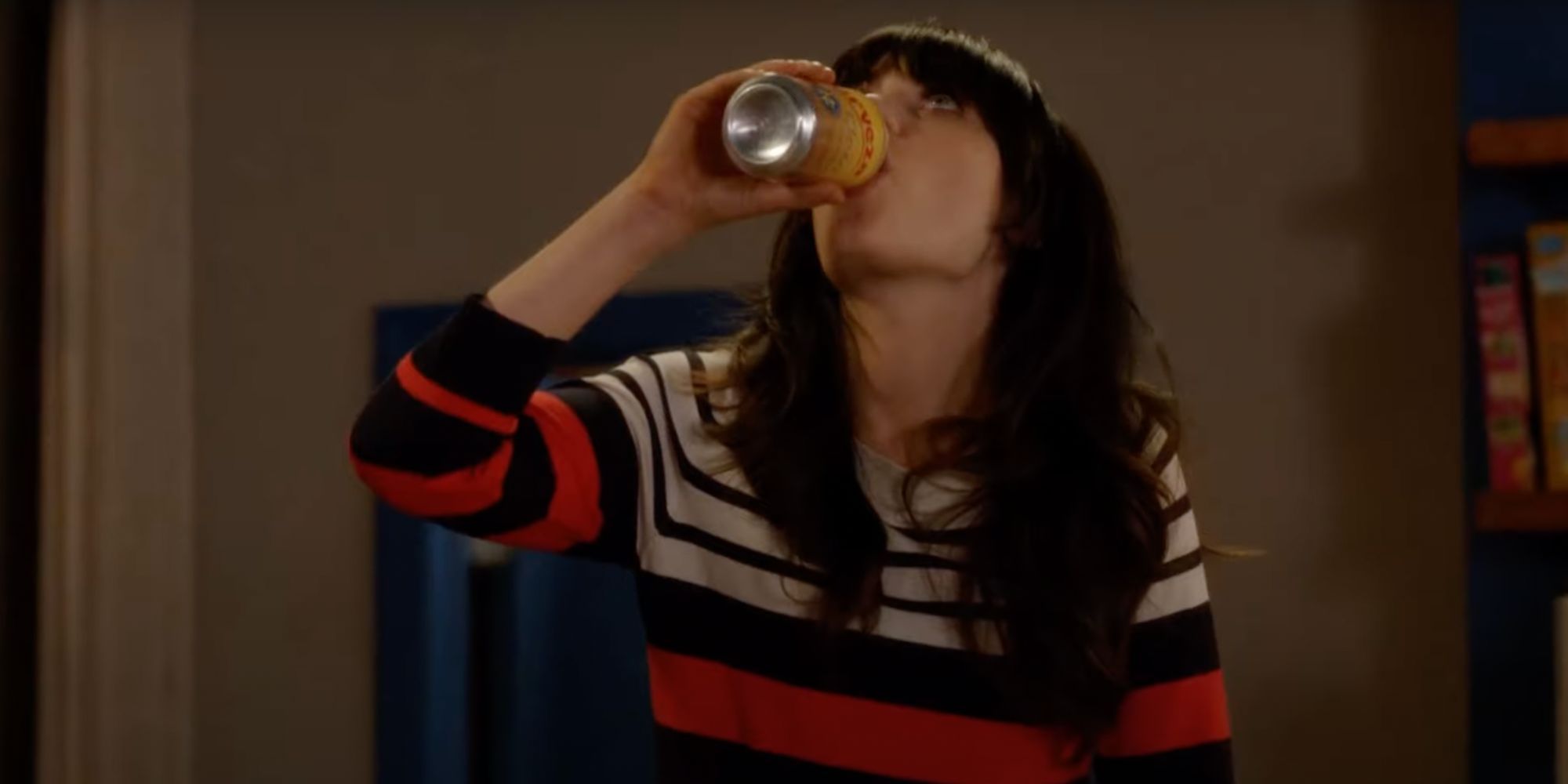 Jess drinks while playing true american in new girl