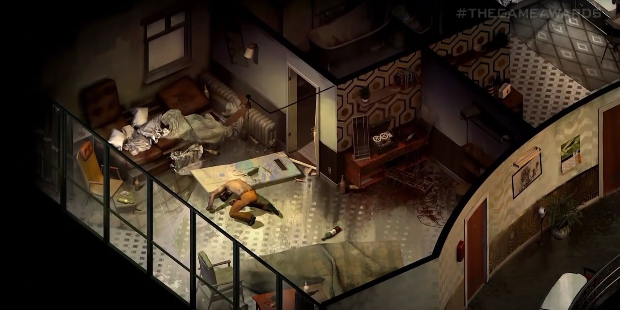 Screenshot of Disco Elysium trailer detective in trailer