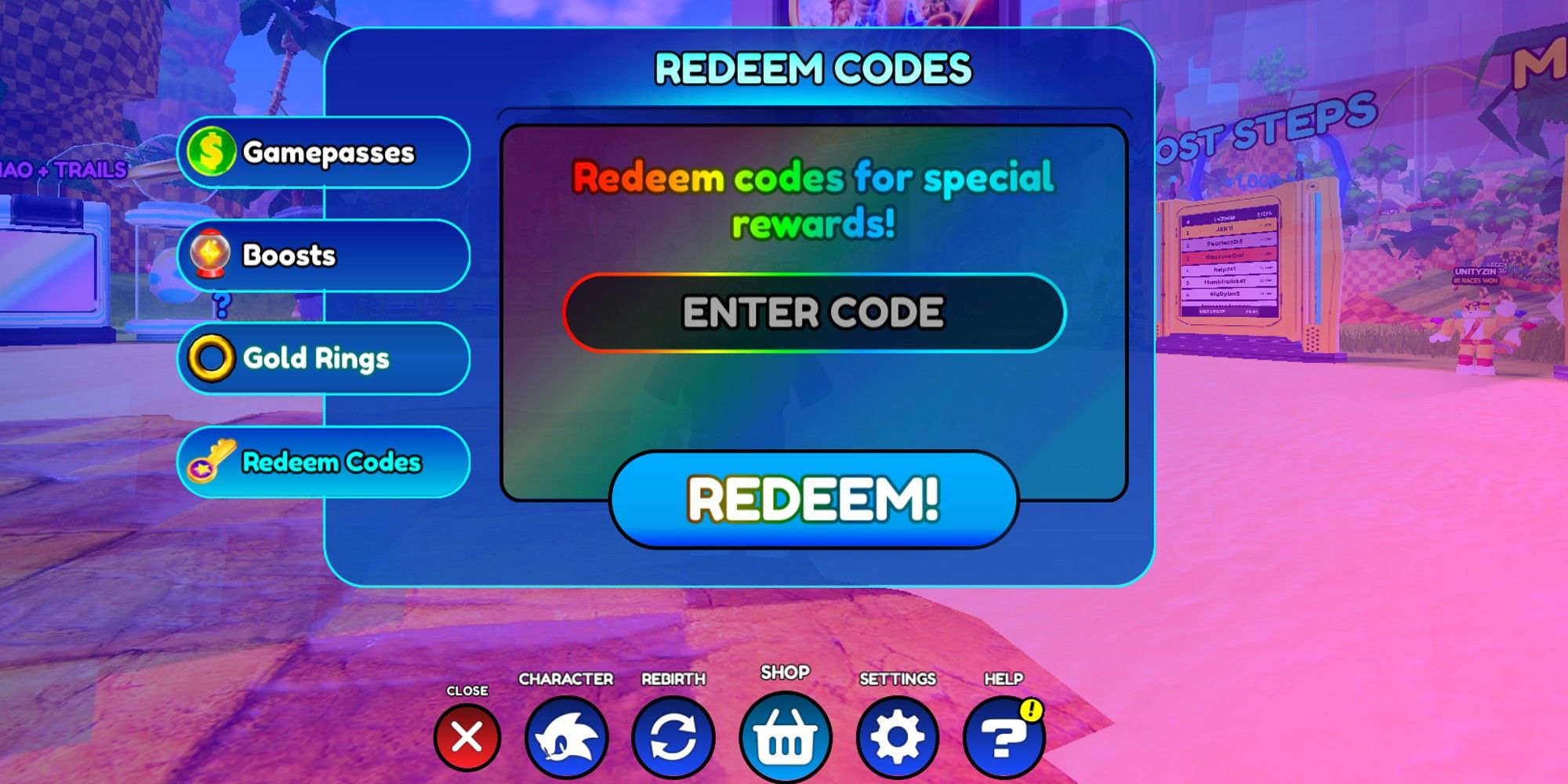 Sonic Speed ​​Simulator-Codes einlösen