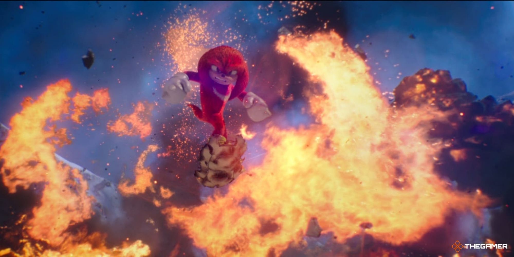 Sonic the Hedgehog - Knuckles surrounded by fire