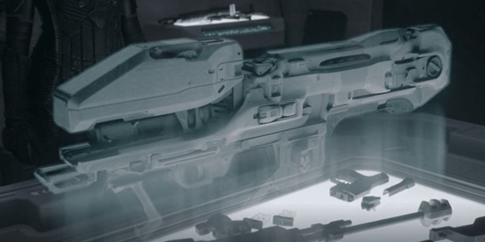 Projected image of Spartan Laser in Halo's Paramount Series