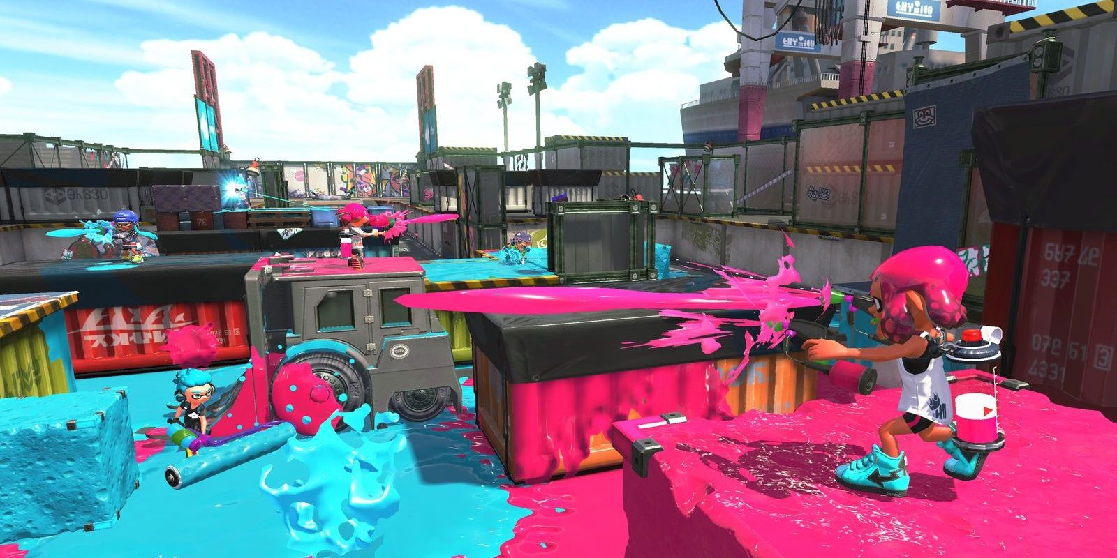 A multiplayer battle in Splatoon 2