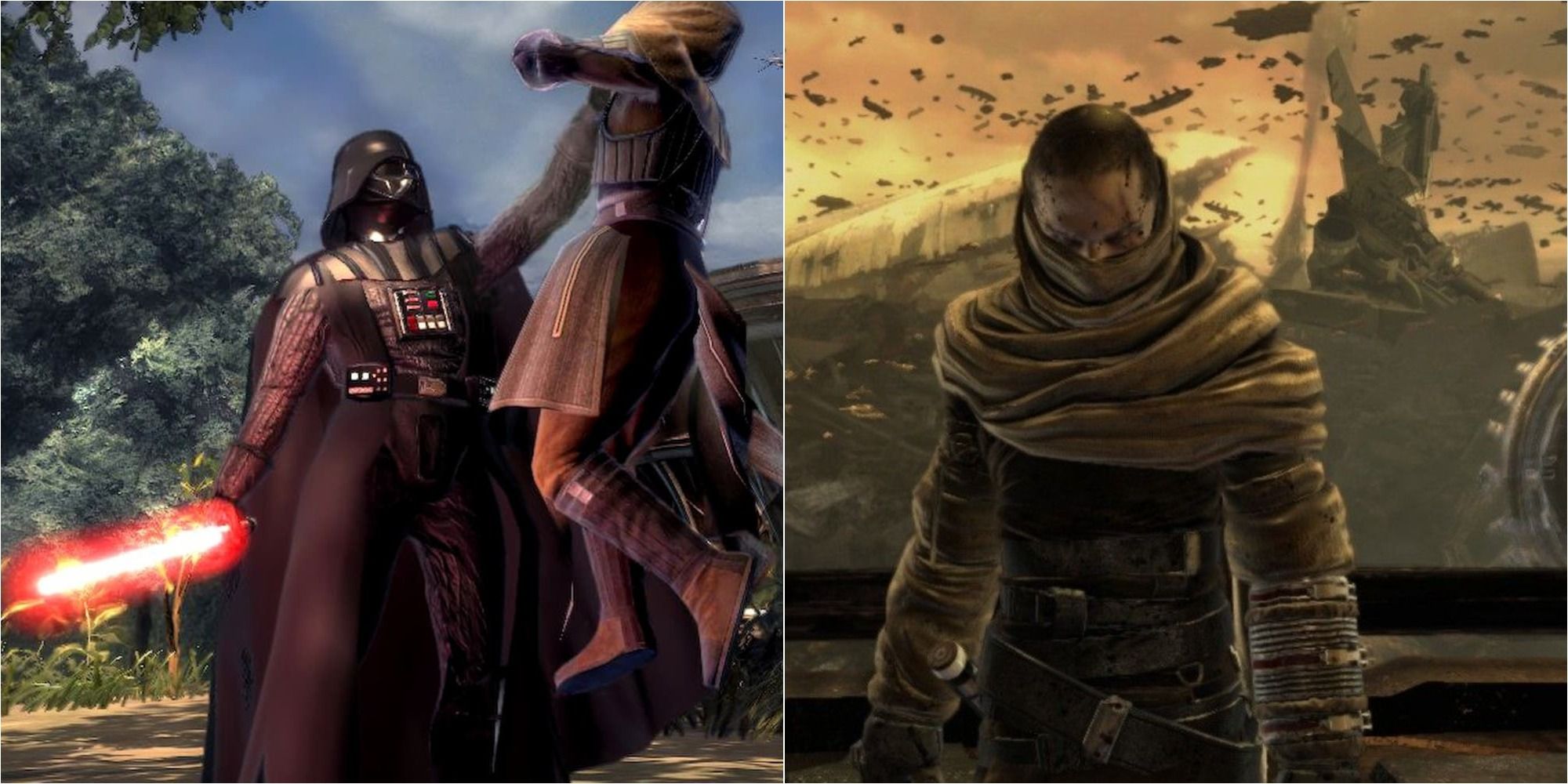 Star Wars The Force Unleashed Canon Explainer Featured Split Image Vader and Starkiller