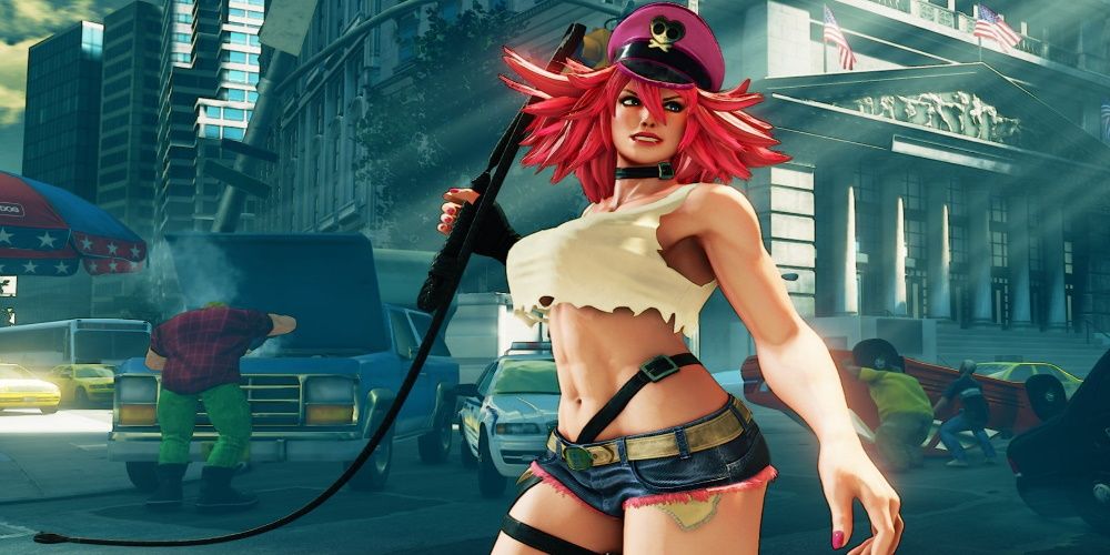 Street Fighter 5, Poison holding her whip out