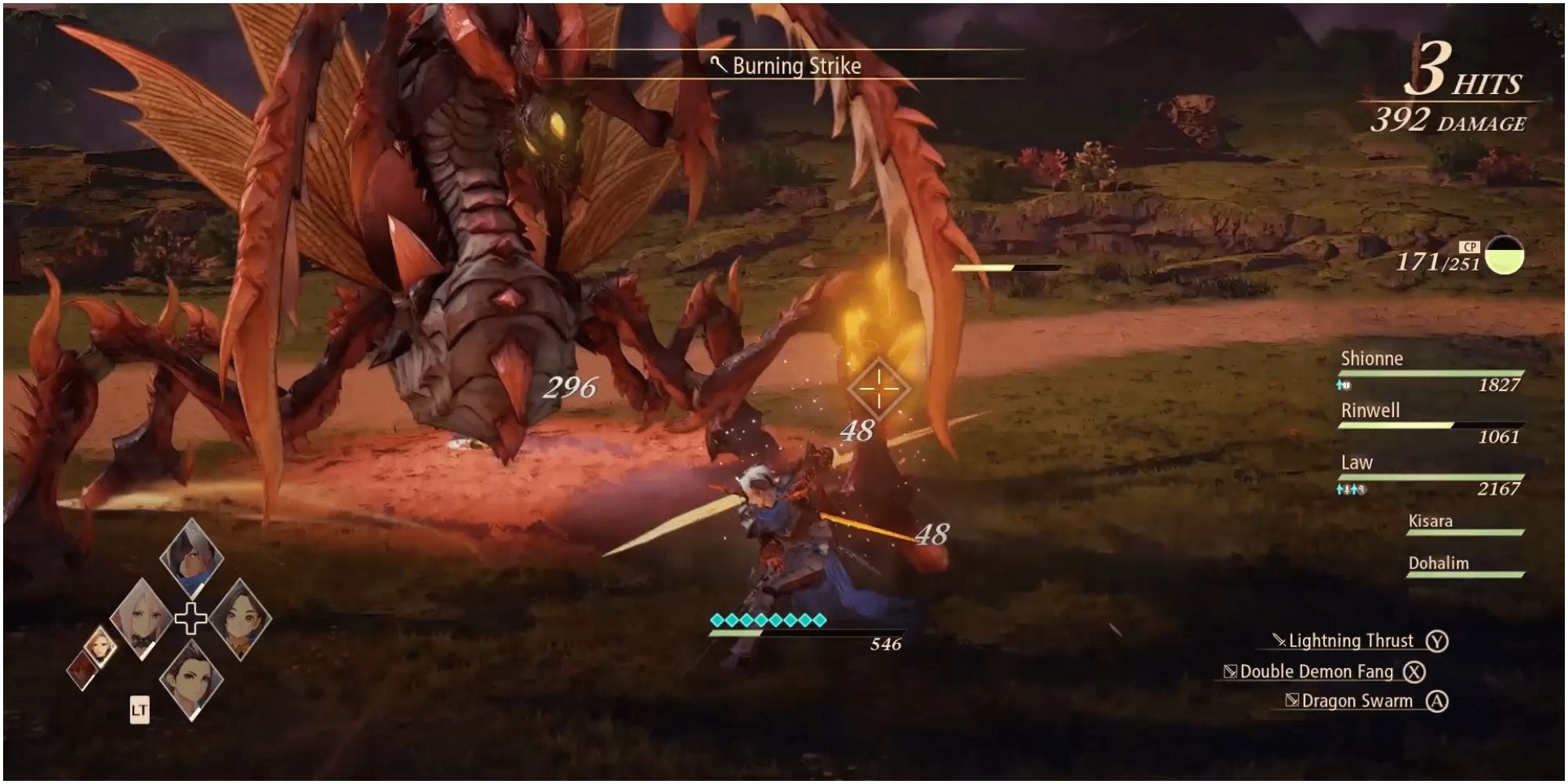 Tales of Arise Alphen and co fighting the Gigant Zeugle Mantis