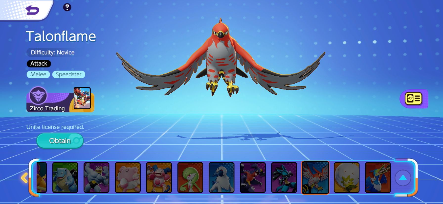 Talonflame in Pokemon Unite