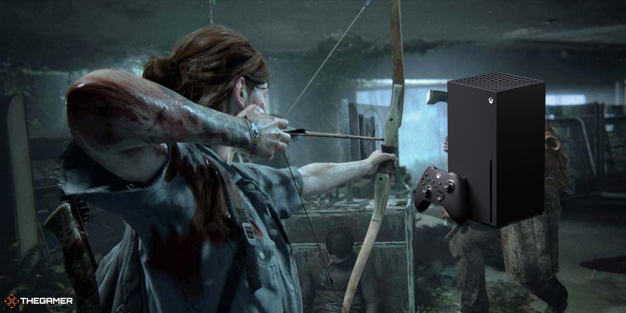 The Last Of Us - Ellie shooting an xbox