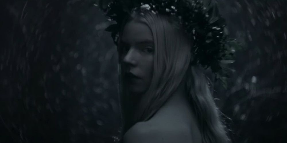 anya taylor joy in a flower crown in The-Northman