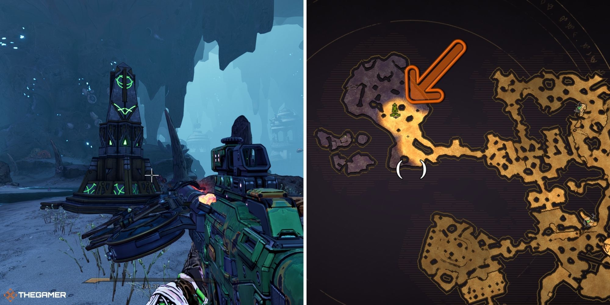 Tiny Tina's Wonderlands - Drowned Abyss - Ancient Obelisk on left, map on right (1)