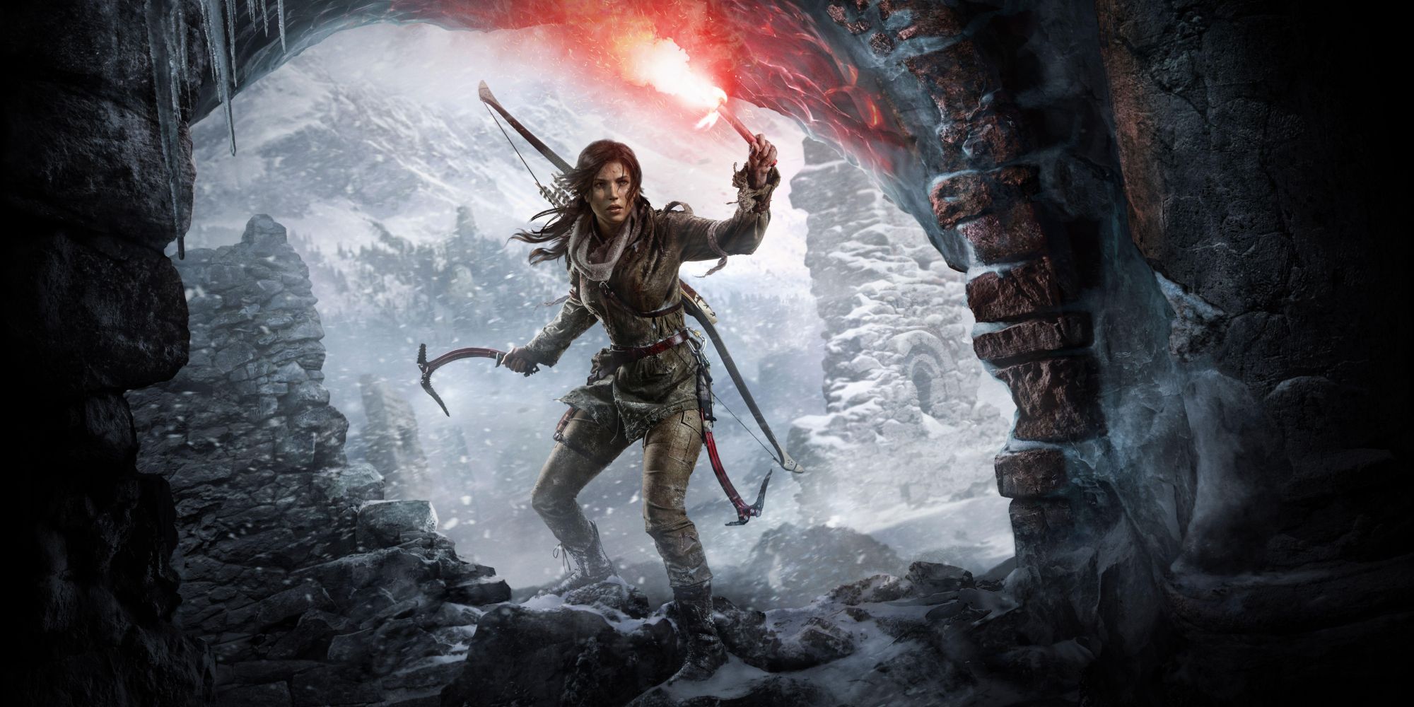 Lara Croft in a cave