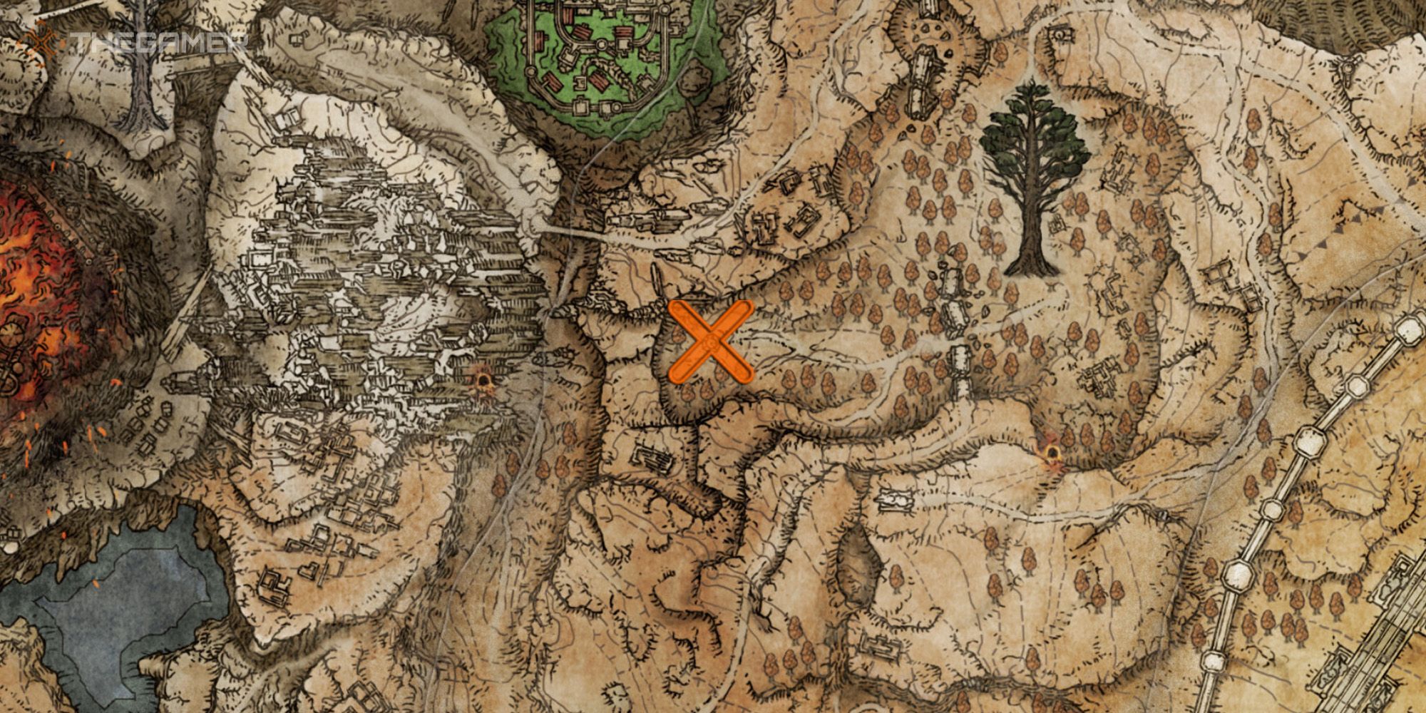 Map showing the location of the Unseen Form & Unseen Blade Sorceries in Elden Ring