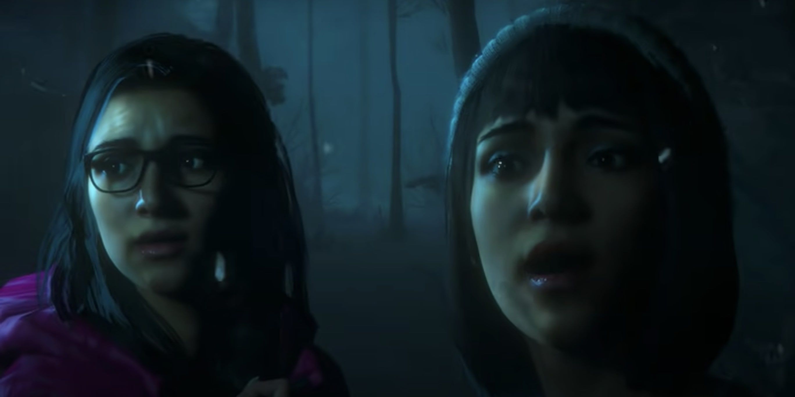 Until Dawn Image of Beth and Hannah Looking Scared