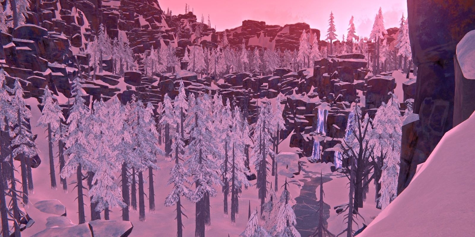 The Long Dark Hushed River Valley Waterfalls Sunrise