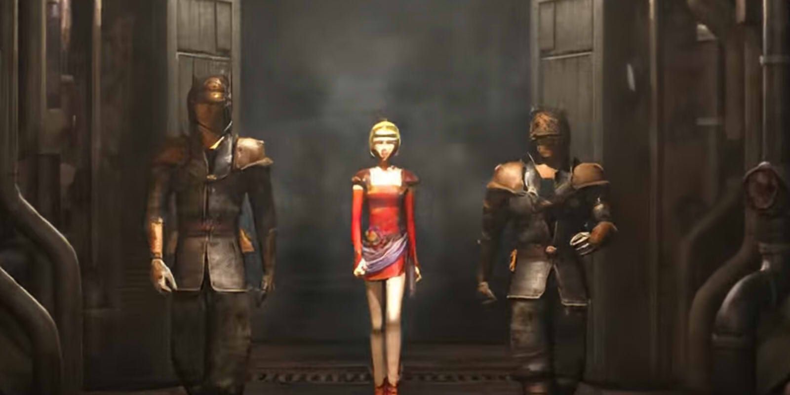 Wedge, Terra and Biggs in the opening cutscene of Final Fantasy VI Anthology 