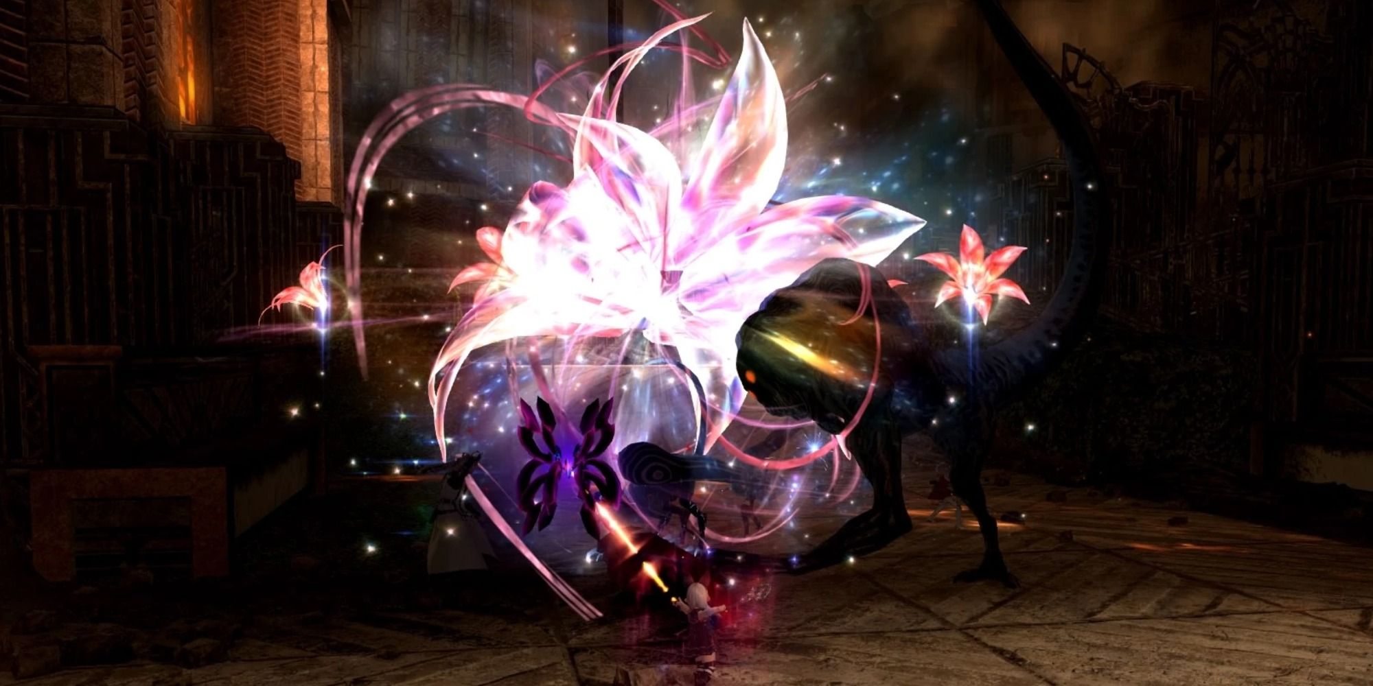 A White Mage using Afflatus Misery in Final Fantasy 14