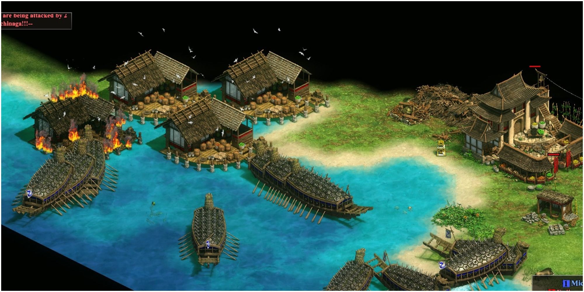 Age of Empires 2 korean Turtle Ships Destroying Docks