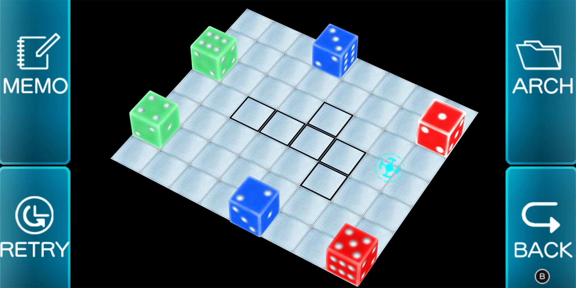 archives moving dice around a board to put the numbers and colors in the correct positions