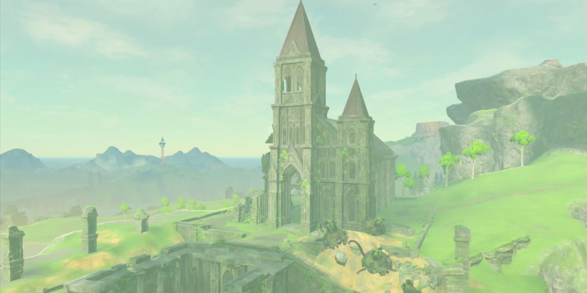 A screenshot showing the Temple of Time in The Legend of Zelda: Breath of the Wild