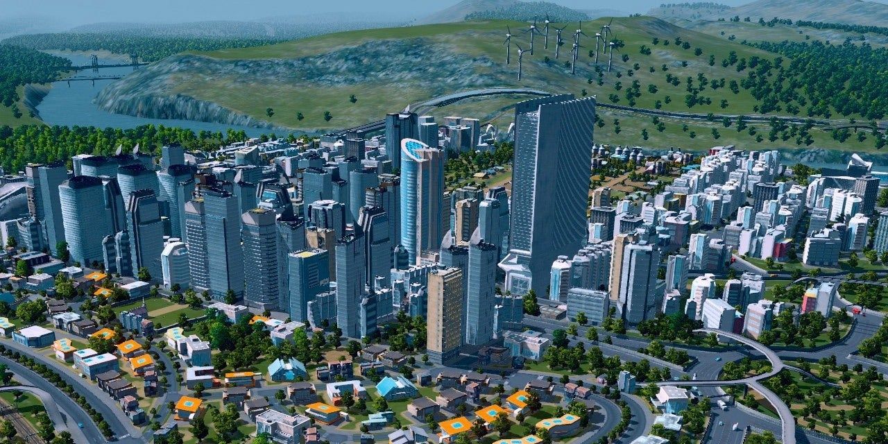 A city thrives in Cities: Skylines