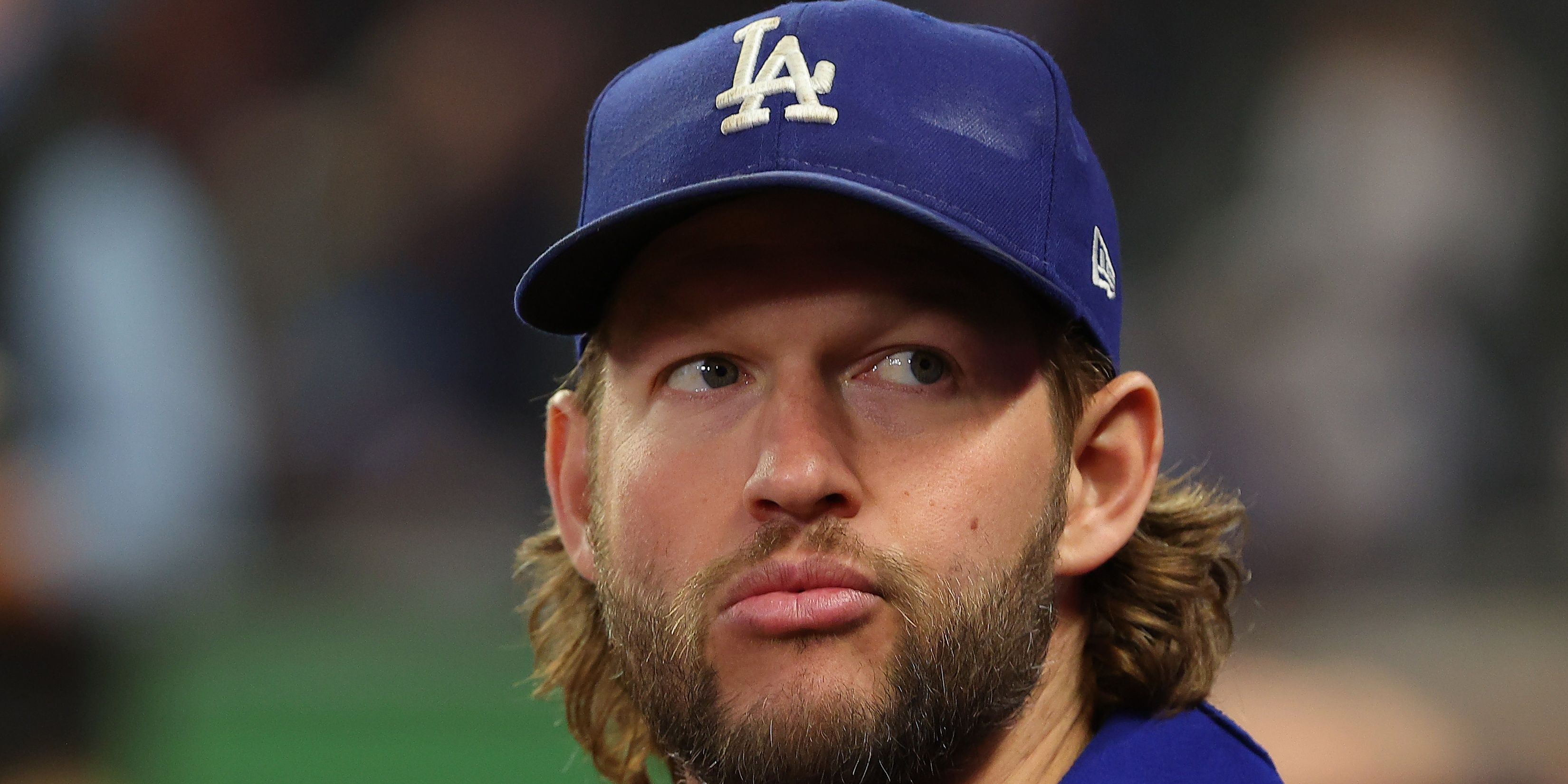 clayton kershaw looking from the dugout