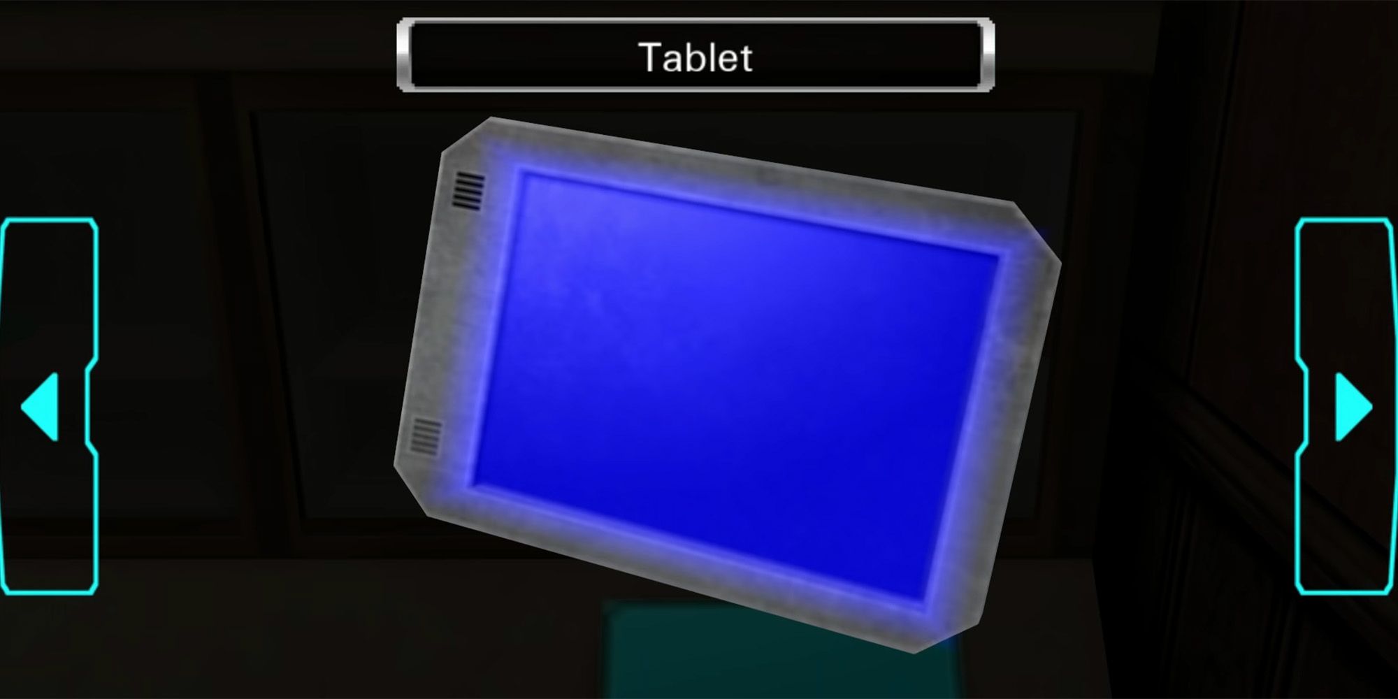 directors office tablet displaying blue password for gold file