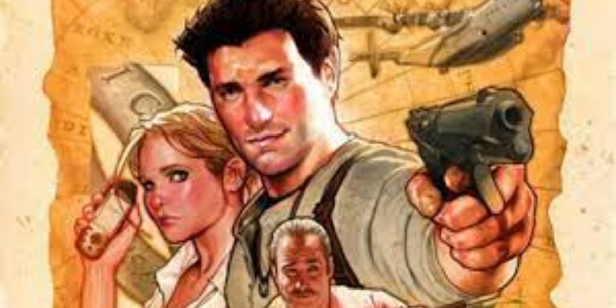 Nathan Drake on the cover of the Uncharted comic Eye Of Indra