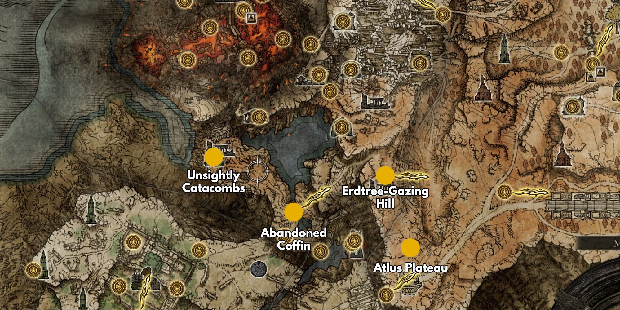 elden ring map location to get to unsightly catacombs