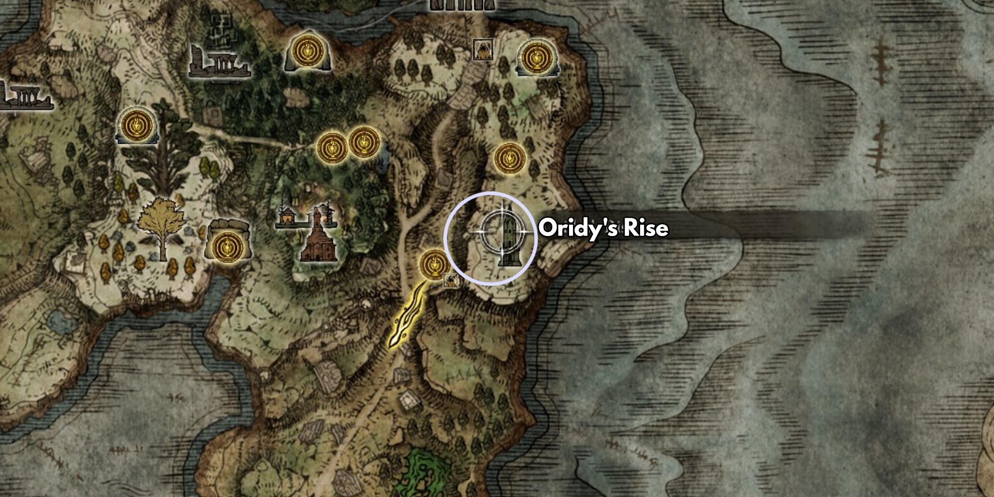 elden ring oridys rise on the map