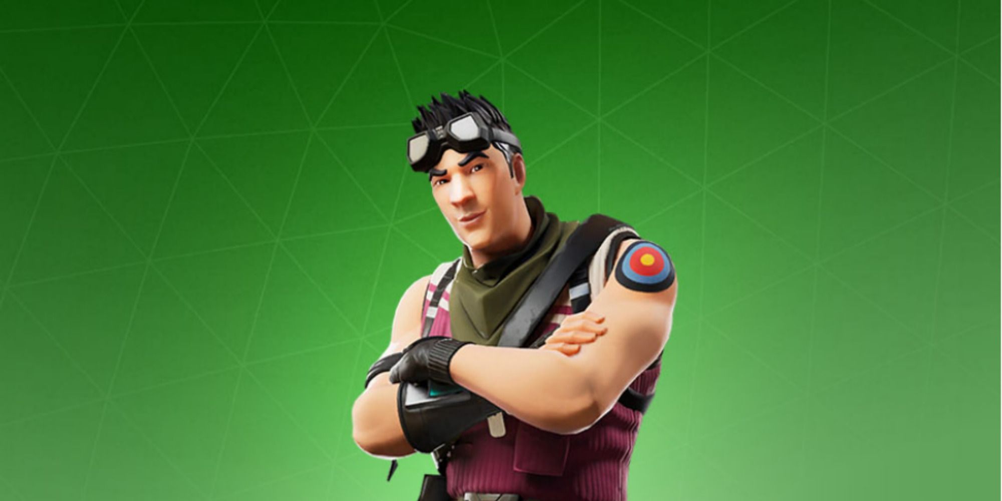 fortnite sureshot skin against green background