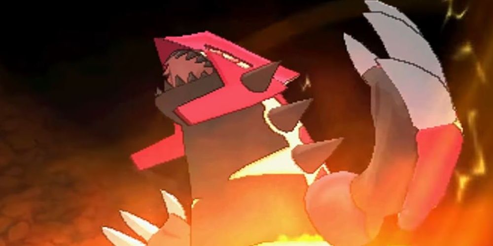 Primal Groudon emerging in Pokemon Omega Ruby