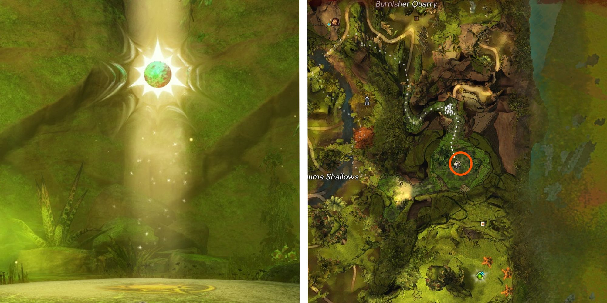 image of Burnisher Quarry Insight next to image of location on map